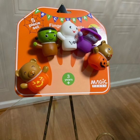 New Halloween Ghost Franstein Witch Pumpkin 5 Finger Puppets Bath Time Fun - Picture 3 of 5